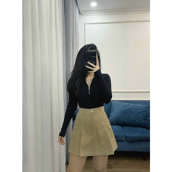 Chân váy kaki nữ G25 có chun co giãn sau lưng có BIGSIZE - GEM Fashion