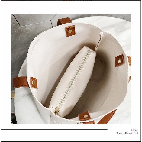 Túi tote da có ngăn ngoài vừa A4 P044