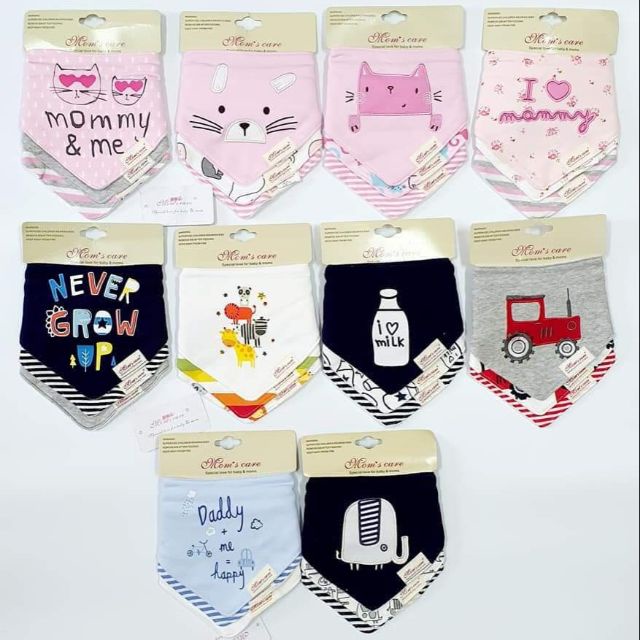 Set 3 yếm Momcare mẫu siêu xinh cho bé