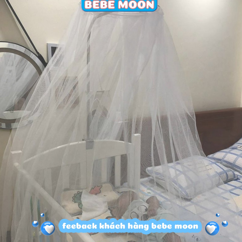 [HỎA TỐC] Bộ Khung Treo Màn Cũi,  Màn Tuyn Có 3 Màu Sắc Có Cửa Cho Bé BeBe Moon