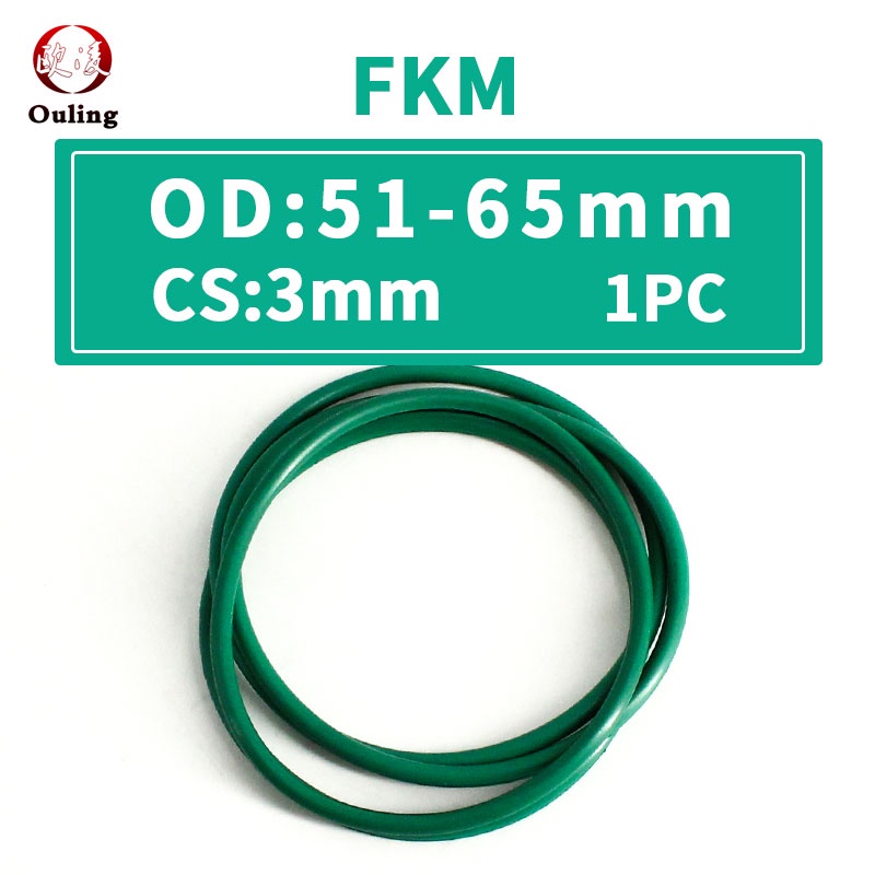 1 Vòng Cao Su Hình Chữ O Màu Xanh Lá 3mm Dày Dặn OD51 / 52 / 53 / 55 / 56 / 58 / 60 / 61 / 62 / 63 / 65 * 3mm, Và Kháng Nhiệt Độ Cao