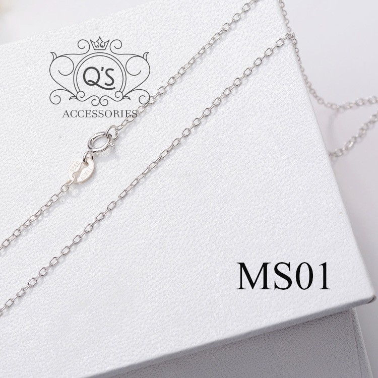 Dây chuyền Bạc 74% vòng cổ nữ bạc trơn MINIMAL Silver Necklace QA SILVER NE170304