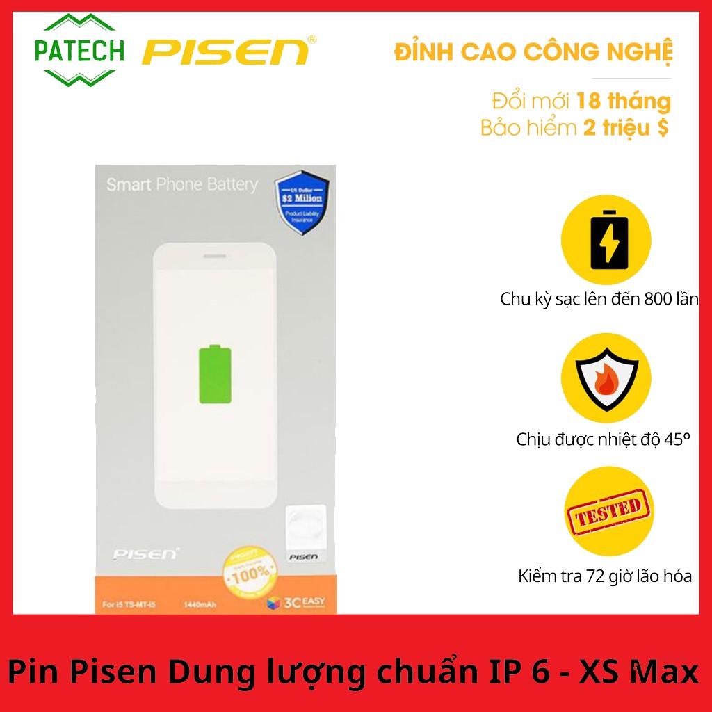 PIN 6,PIN 6 Plus - Hàng Pisen - PATech phân phối - Bảo hành 12 tháng đổi mới