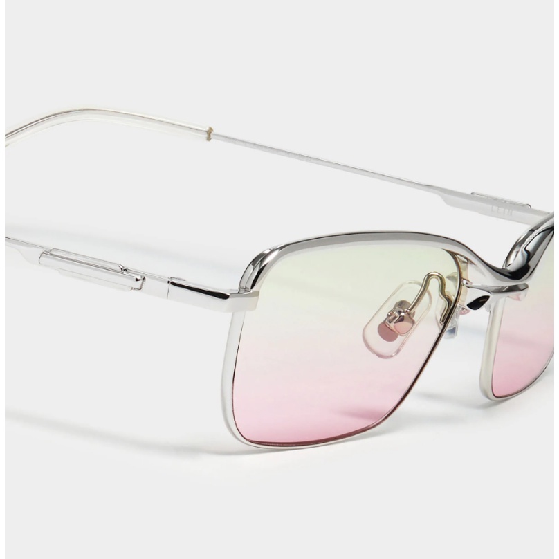 Kính Mát Hình Chữ Nhật Gọng Kim Loại Màu Bạc Mới Lein 02-2022