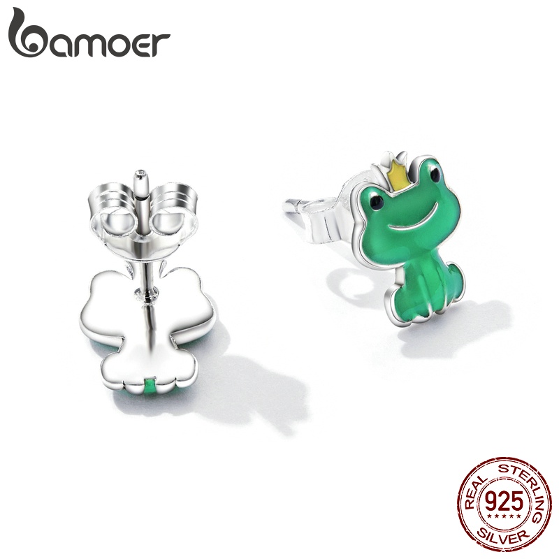 BAMOER Bông Tai bạc 925 HìNh ẾCh ĐíNh Đá ThờI Trang Cho Nữ SCE1380