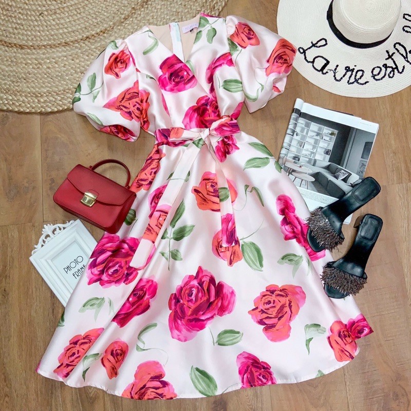 [Hình Thật] Đầm Hoa Xoè_Cao Cấp_Nông Minh Giang | BigBuy360 - bigbuy360.vn