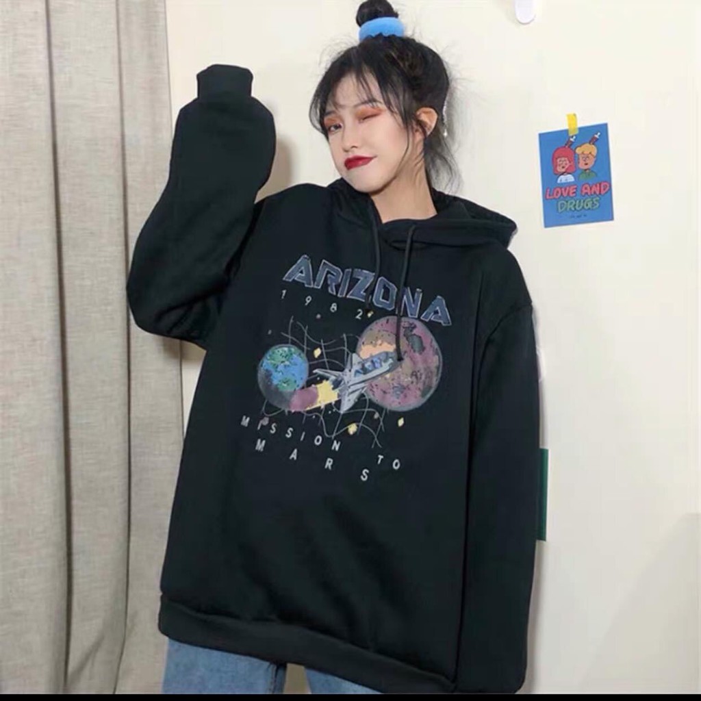 Áo khoác nỉ hoodie unisex ZAMAC kiểu sweater form rộng chữ ARIZONA chất nỉ dày - ZA0022 | BigBuy360 - bigbuy360.vn
