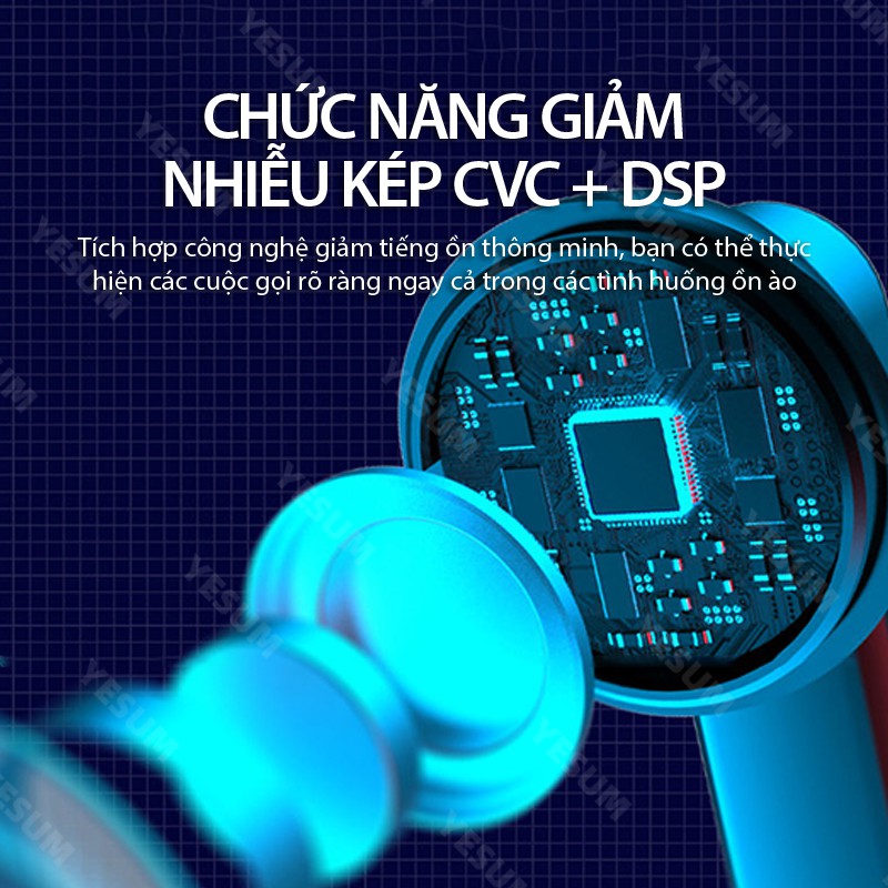 【BÁN LỚN】Tai nghe Bluetooth TWS Chống ồn Tai nghe không dây 9D Âm thanh vòm HiFi với Micrô rảnh tay Màn hình kỹ thuật số LED cho XIAOMI OPPO VIVO iPhone