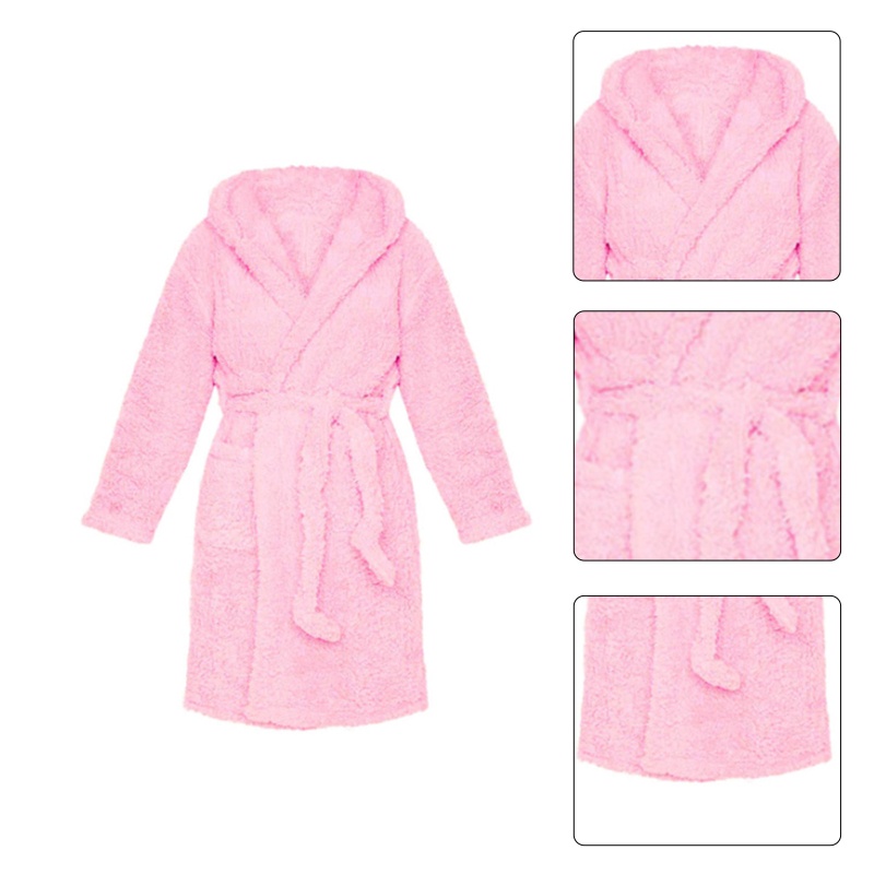 Xixi Áo Choàng Tắm Dáng Dài Có Mũ Trùm Đầu Hình Tai Gấu Hoạt Hình Đáng Yêu Cho Nữ