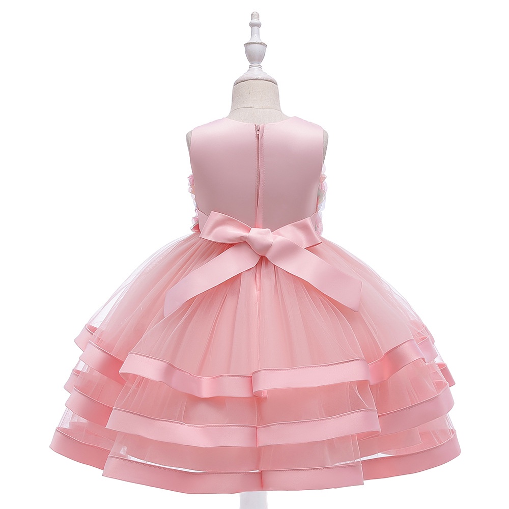 DC26 Size110-150 (13-35kg) Đầm công chúa cao cấp (Đầm voan xoè 3 tầng vải lụa dự tiệc đám cưới) hàng quảng châu