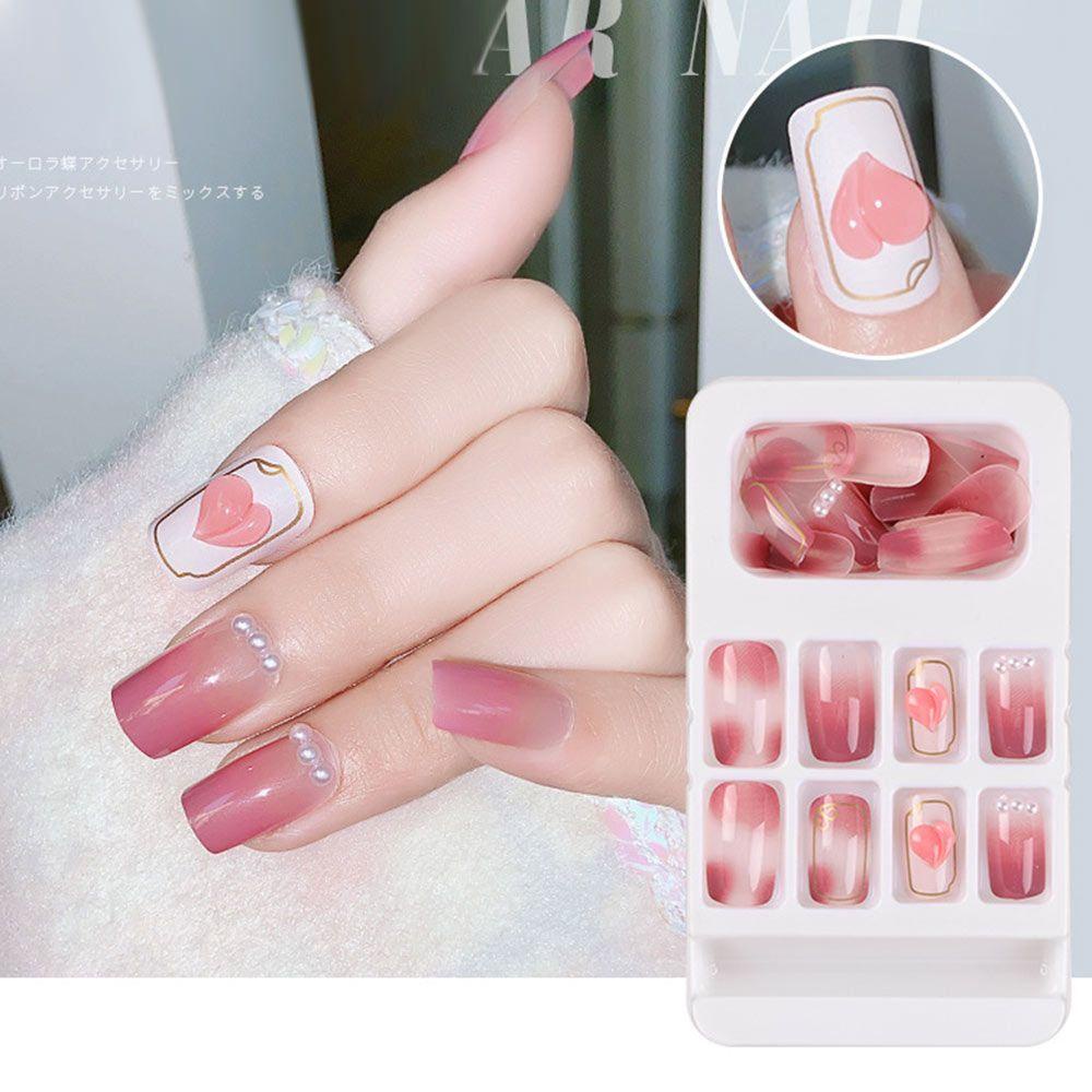 MIHAN1 Bộ Móng Tay Giả Trang Trí Nghệ Thuật