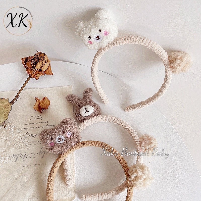 Bờm Cài Tóc Hình Gấu Thỏ Style Hàn Quốc Cho Bé, Phụ Kiện Cài Tóc Công Chúa Cao Cấp Bé Gái [ẢNH THẬT]