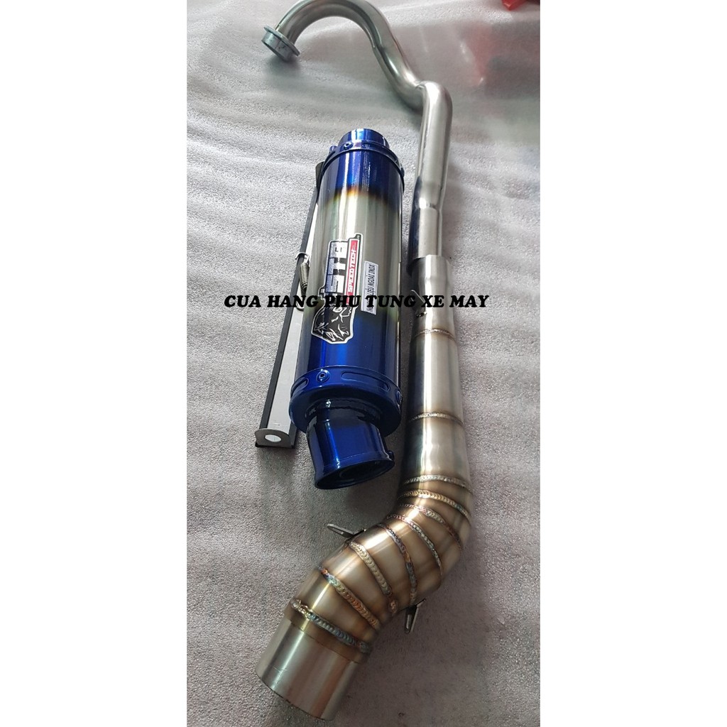 Pô STB - kèm cổ 2 khúc inox 304 gắn xe Ex 135/ Ex 150/ Winner 150/ Winner X/ Sonic/ Raider Fi/ Satria