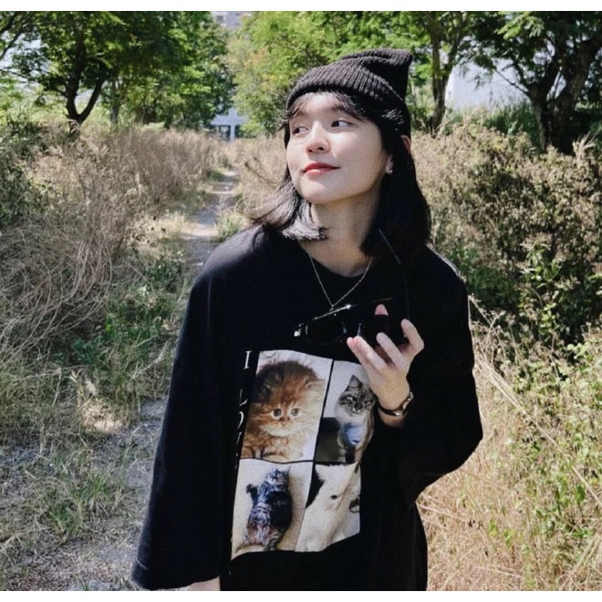 Áo thun Balenciaga Meow love cat Sơn Tùng M-TP Hải Tú đen trắng