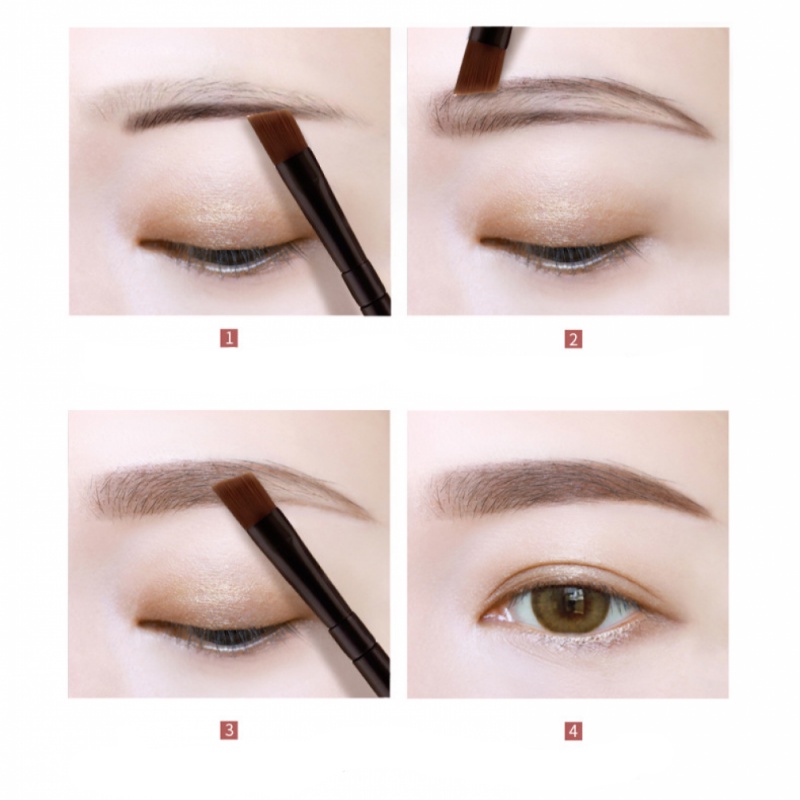 [Hàng mới về] Bảng phấn trang điểm lông mày 3 màu kèm cọ và gương HOJO tiện dụng