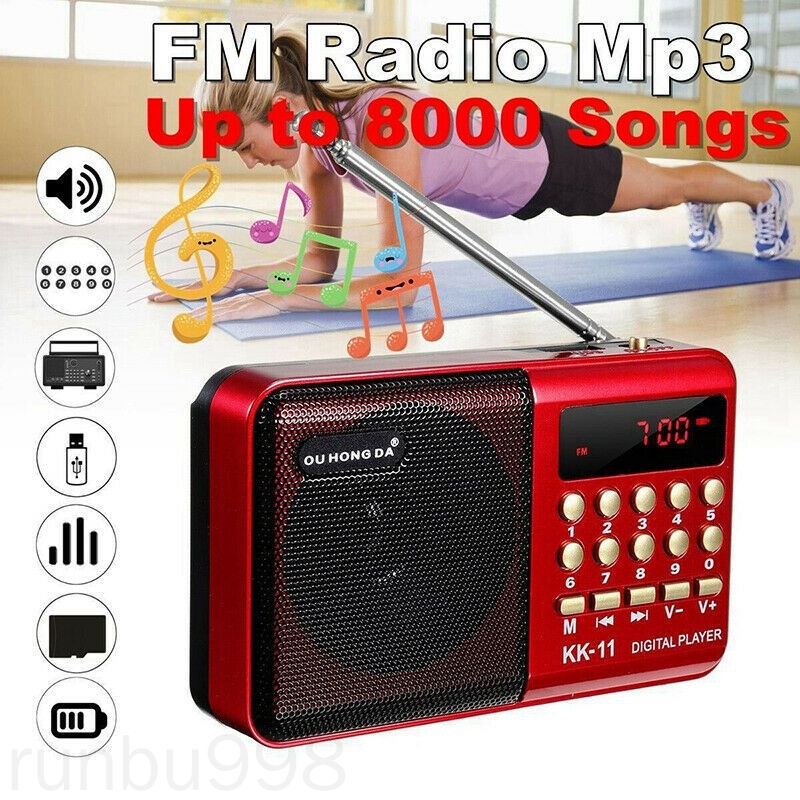Máy nghe đài FM mini bỏ túi có thể sạc lại tiện dụng