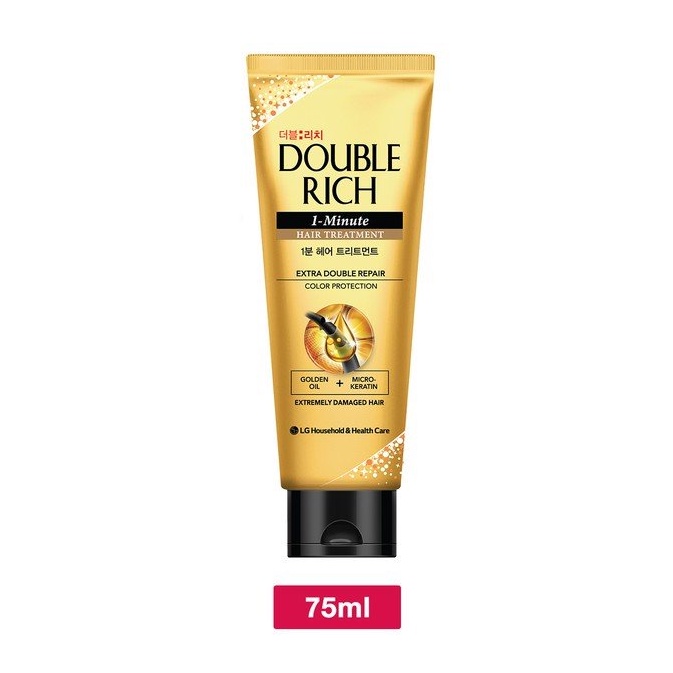 Kem xả 1 phút Double Rich giúp tóc chắc khỏe bóng mượt 75ml