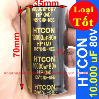 Tụ Lọc Nguồn HTCON 10000 uF 80V hàng xịn - Giá 1 Cái kích thước 35x70