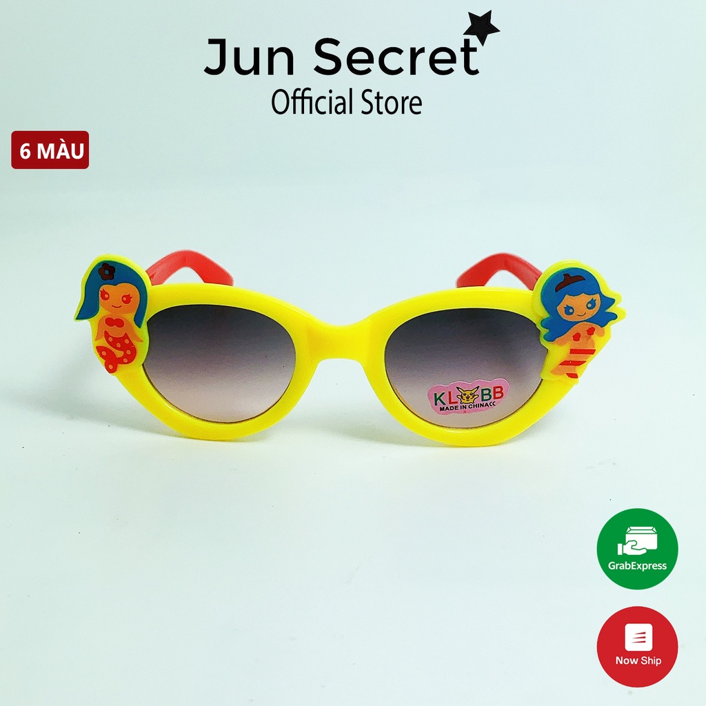 Kính mát trẻ em form ôm mặt Jun Secret tròng đính kèm nàng tiên cá dễ thương dành cho bé gái từ 1 tới 5 tuổi JS202212
