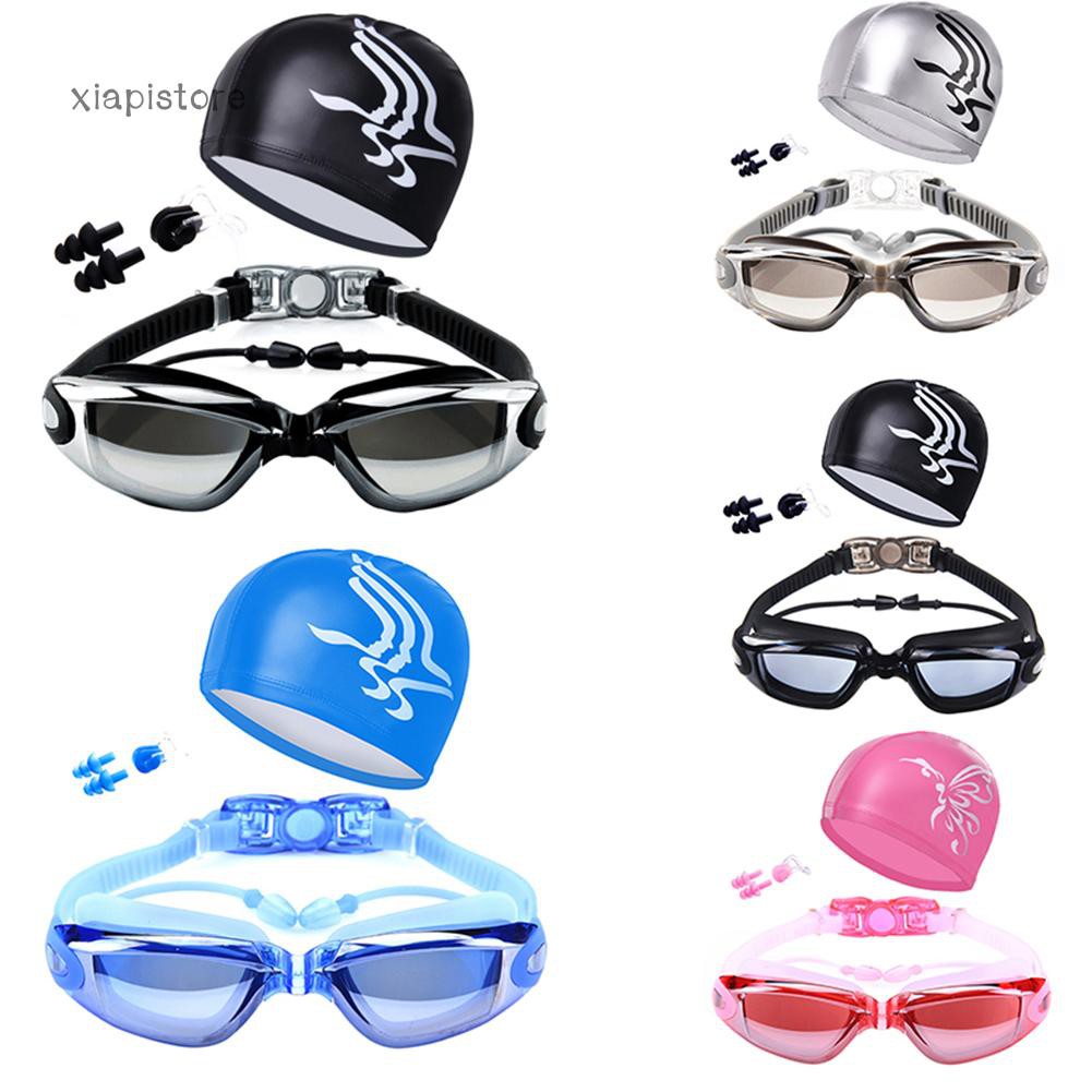 Set kính bơi có nút bịt tai kèm nón bơi và kẹp mũi chất lượng