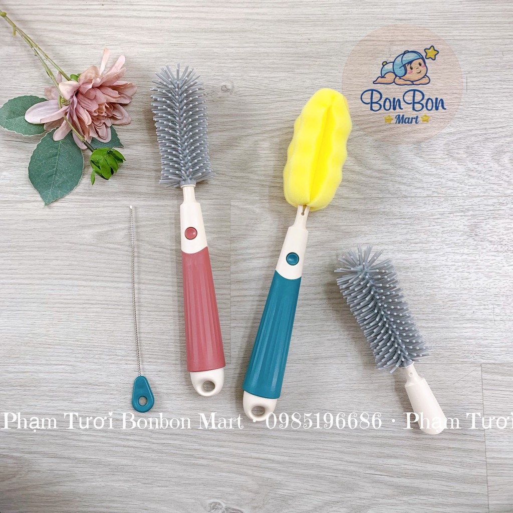 Cọ bình sữa silicon monship cho bé phân phối chính hãng Bonbon Mart