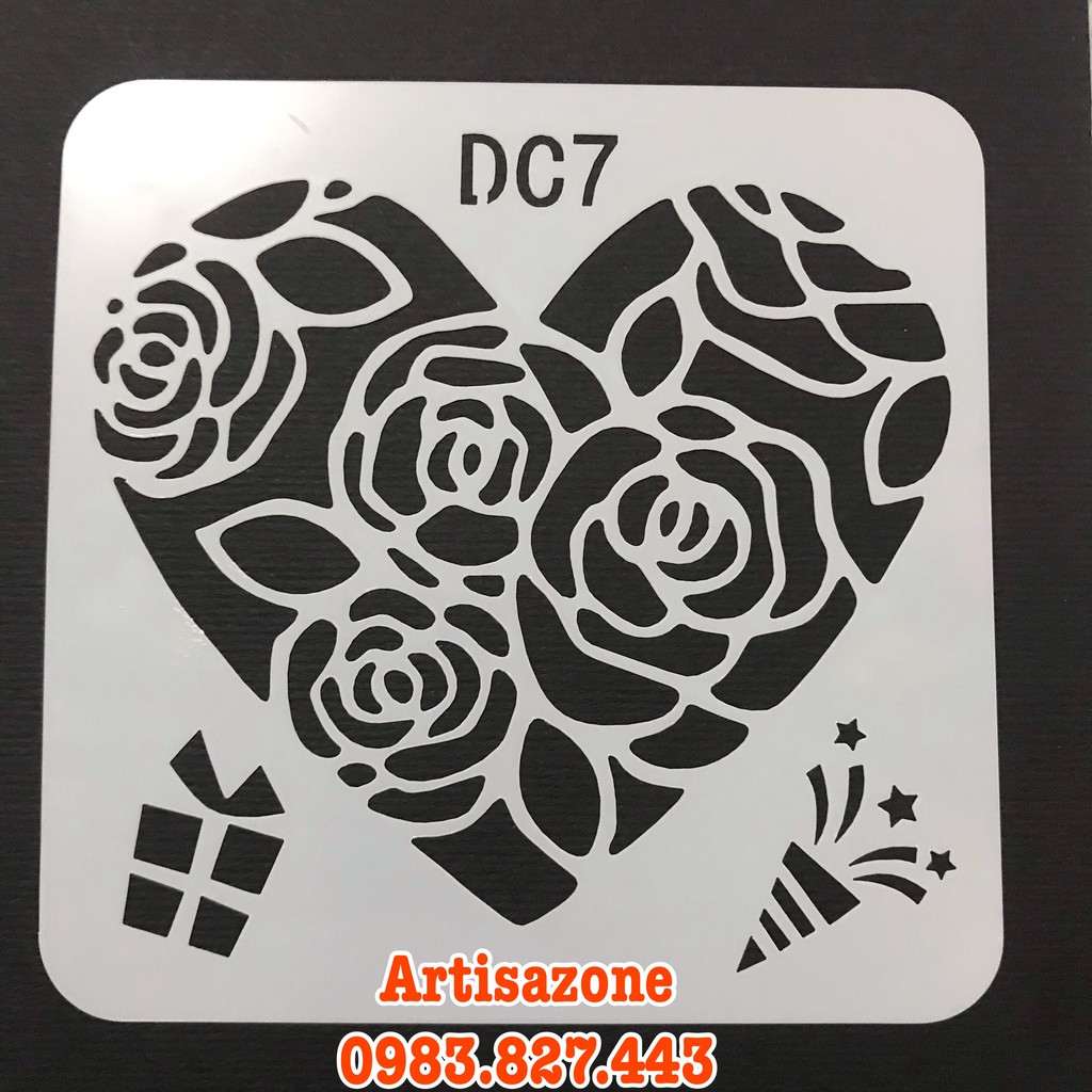 Pet Stencil - Khuôn hình trái tim trang trí - Kích thước 13cm - 01 tấm