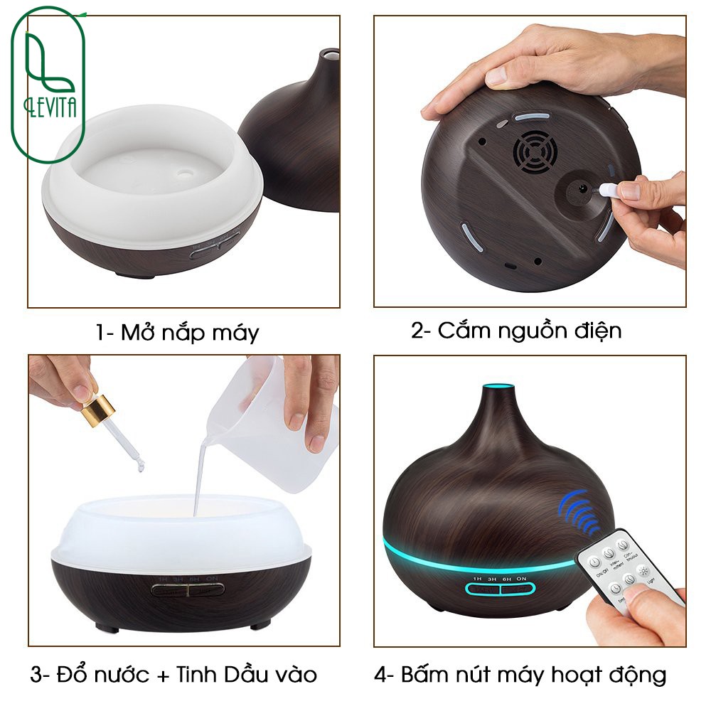 MÁY Xông Khuếch Tán Tinh Dầu Bí Ngô | Có REMOTE điều khiển | Tặng kèm 1 lọ tinh dầu 10ml | Bảo Hành 6 tháng
