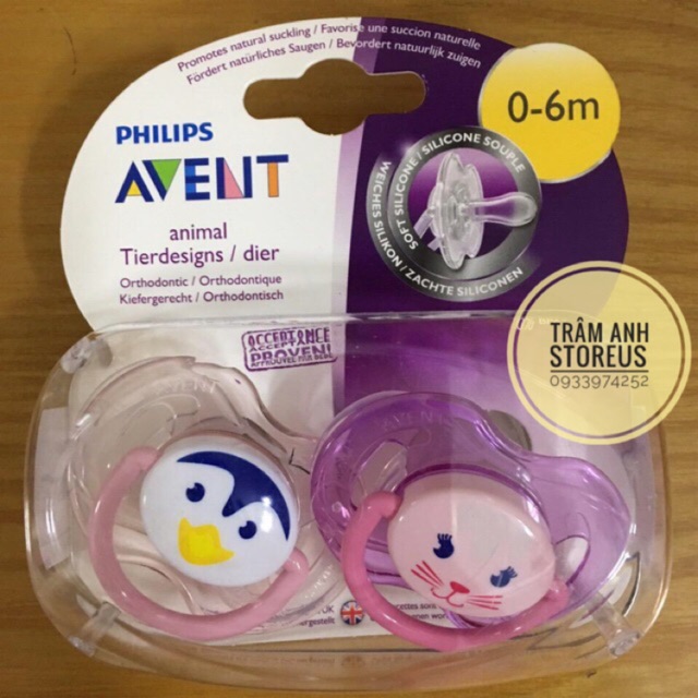 Núm ty Philips Avent SCF653/27 3-6M 3 lỗ Natural (2 chiếc)