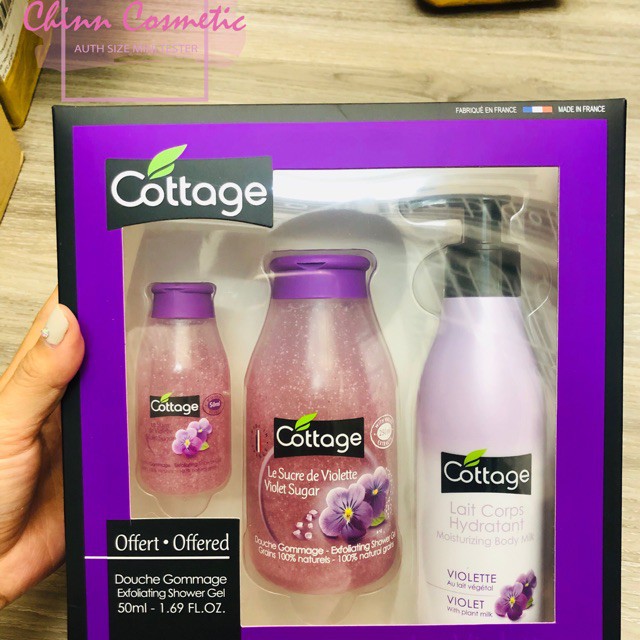 SÉT Sữa Tắm và Dưỡng Thể COTTAGE Hương VIOLET PHÁP