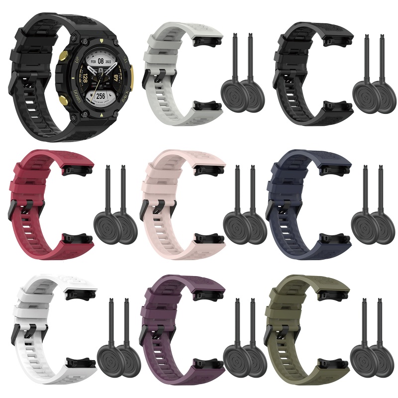 Dây Đeo Thay Thế Chất Liệu Silicon Màu Trơn Cho Huami Amazfit T Rex 2