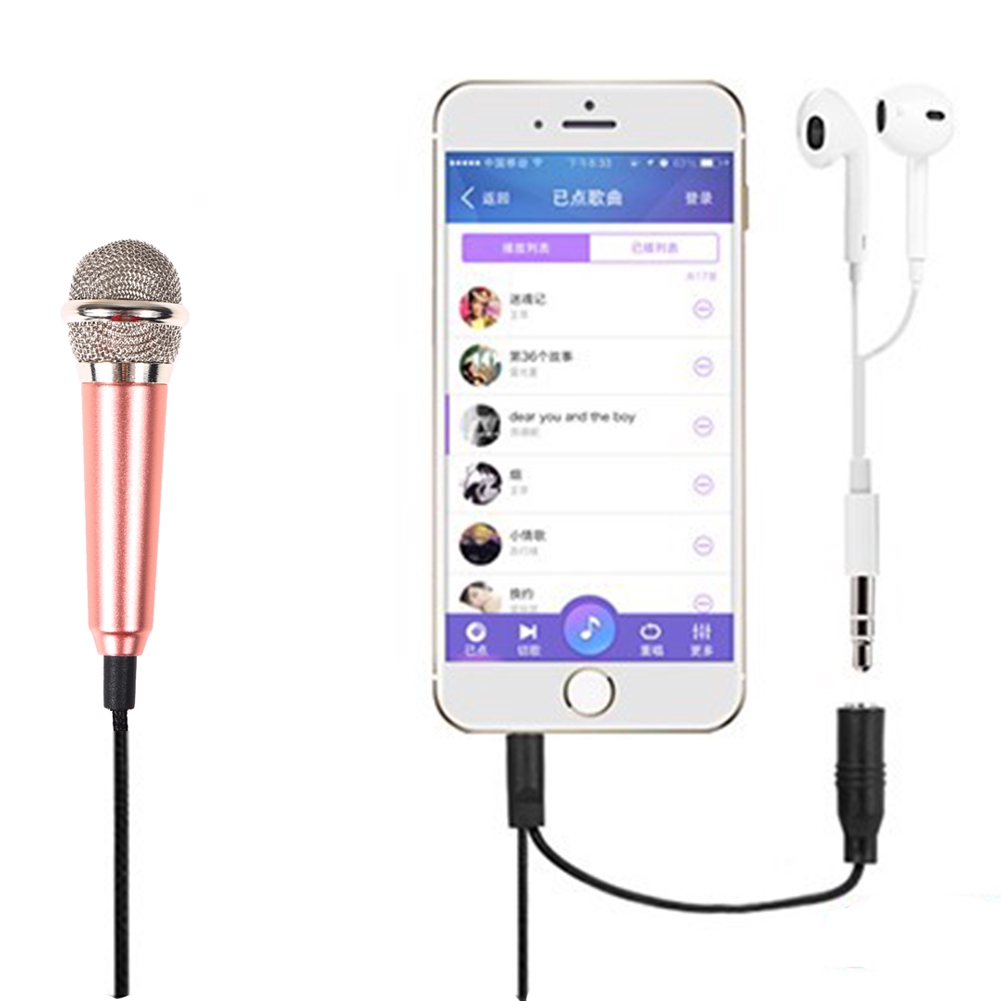 Mini Condenser Microphone with 3.5mm Plug Mobile Phone and Mic Stand