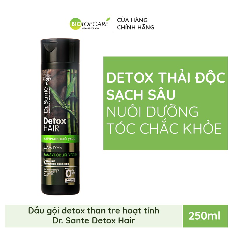 Dầu gội detox làm sạch sâu Dr. Sante Detox Hair thành phần chứa Than Tre Hoạt Tính 250ml - BioTopcare Official - TN142