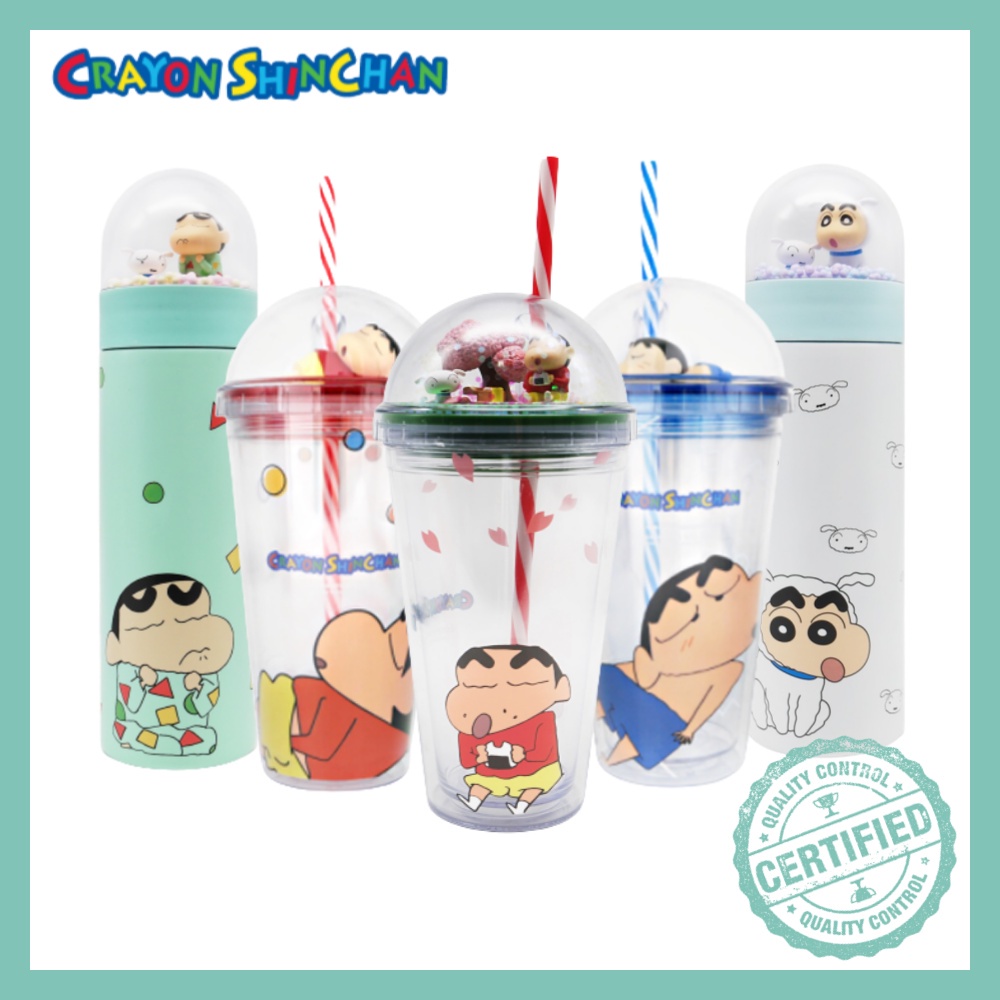 Cốc uống nước bằng thép không gỉ hình hoa anh đào nở và bút chì shin chan / tumbler