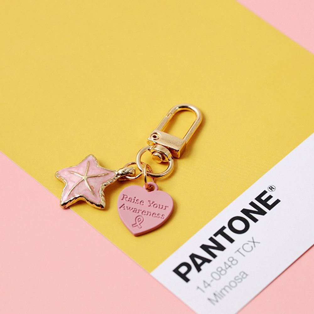 Móc Chìa Khóa Hình Trái Tim / Ngôi Sao / Chữ Love Đính Ngọc Trai Phong Cách Hàn Quốc Màu Sắc