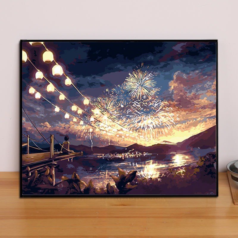 Tranh sơn dầu số hóa rẻ,đẹp-tranh tô màu theo số- tranh số hóa, Tặng khăn,khung gỗ 40x50-Moon shop-V9