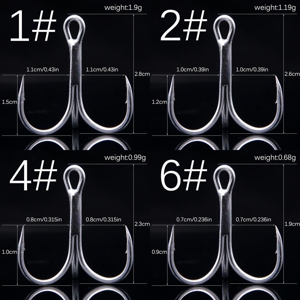 Móc Câu Cá Ba Khớp Nối Gắn Lông Vũ Chuyên Dụng # 1# 2# 4# 6# 8# 10# 12# Móc Câu Cá Có Lông Vũ