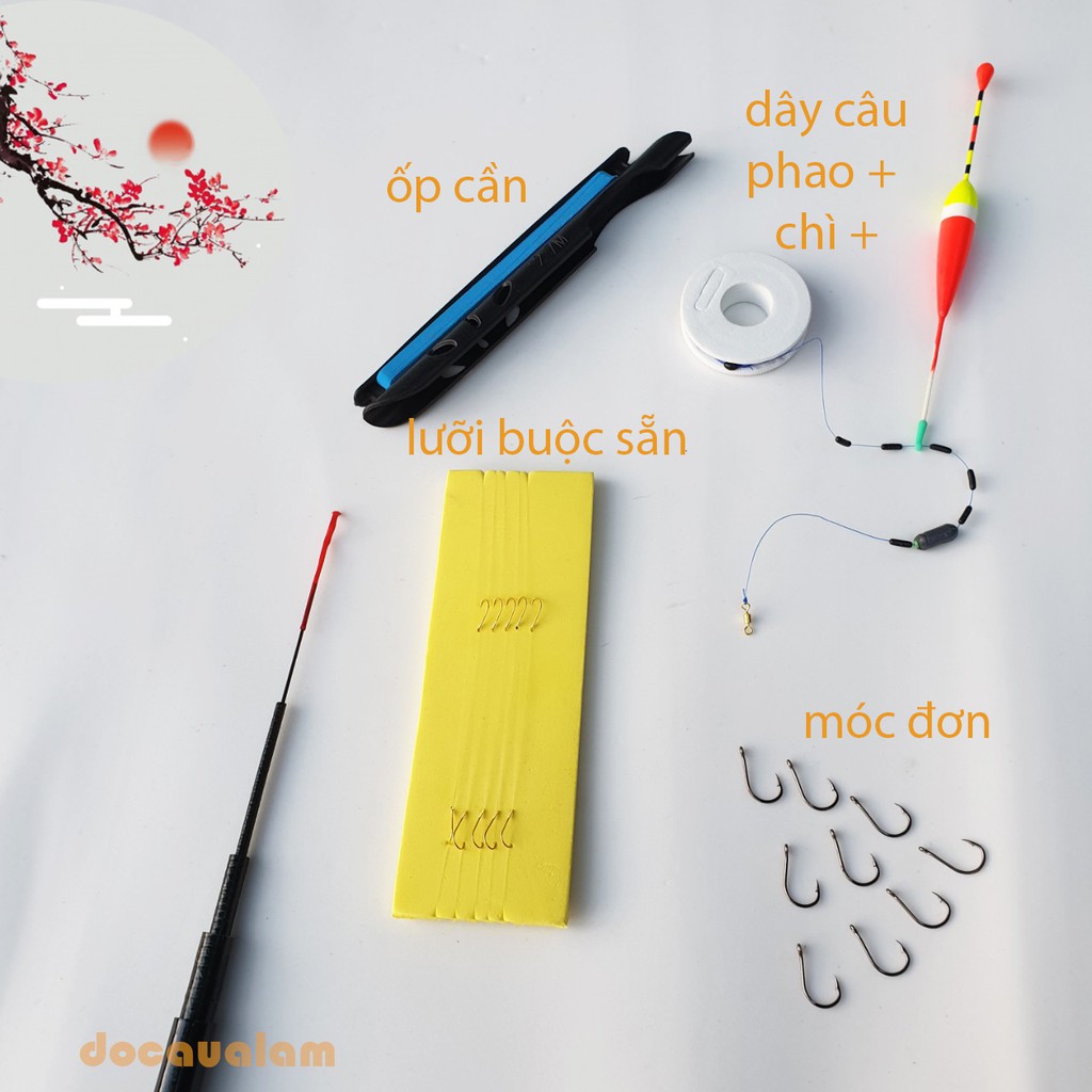 Bộ cần câu tay giá rẻ 2m7 + bộ dây câu, phao câu, chì câu, lưỡi câu