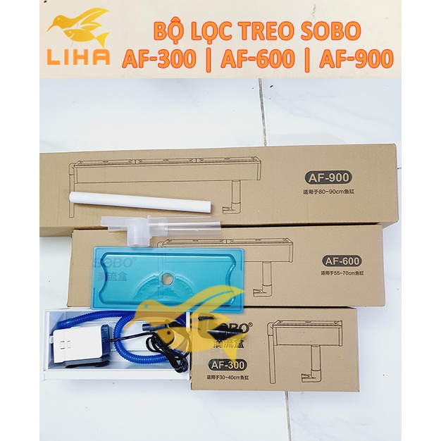 Bộ Lọc Treo Kèm Bơm Sobo AF300 AF600 AF900 Cho Bể Cá Không Kiềng, Thay Thế Lọc Thác