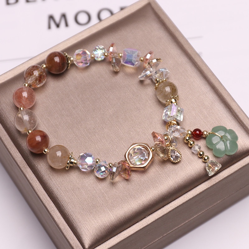 Vòng Đeo Tay Chuỗi Hạt Nhiều Màu Sắc Mặt Hình Hoa Thời Trang Mùa Hè Cho Nữ