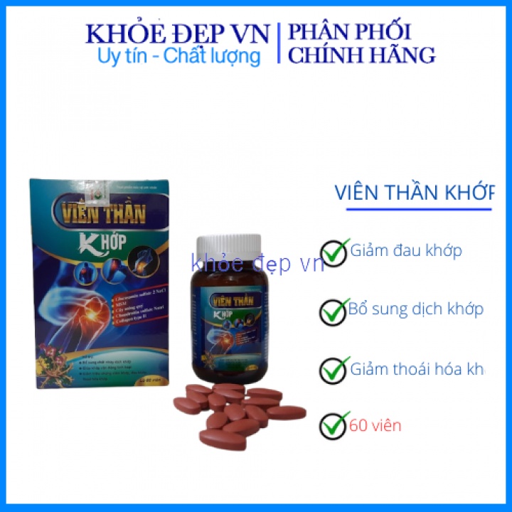Viên thần khớp Glucosamin giảm đau xương khớp tăng chất nhầy xương khớp hộp 60 viên( giao mẫu ngẫu nhiên)