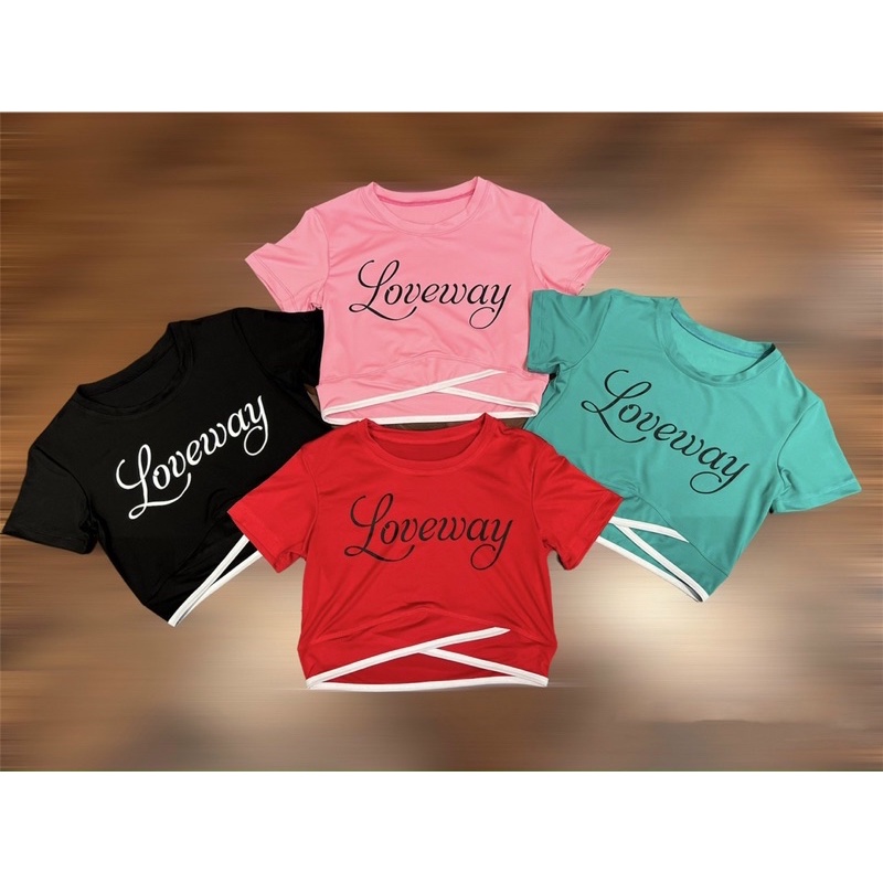Áo croptop cộc Loveway vạt chéo nữ tập GYM, AEROBIC , Zumba Dance, yoga nữ