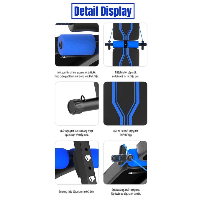 professionall.gym19- Ghế tập bụng thế hình tại nhà model 118-Blue