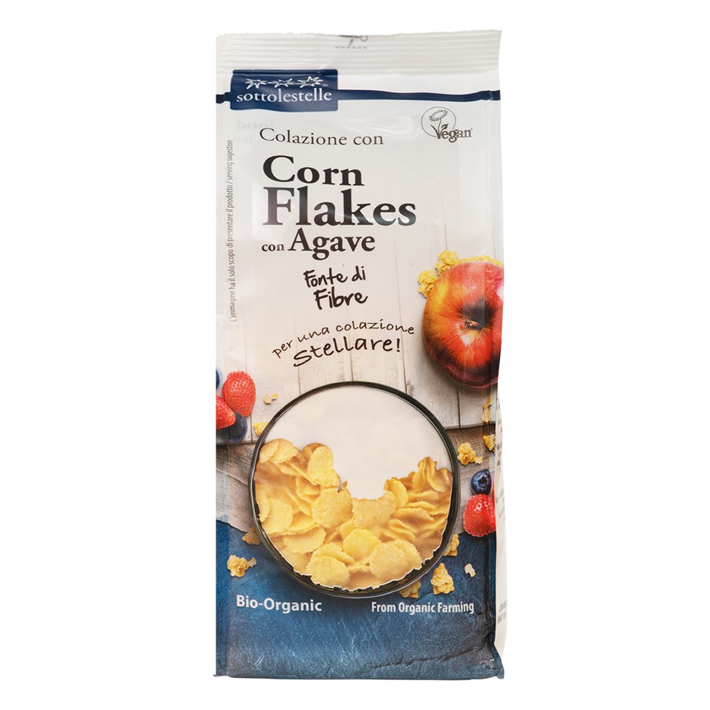Ngũ cốc ăn sáng hữu cơ bắp Corn Flakes cán dẹp 300g Sottolestelle