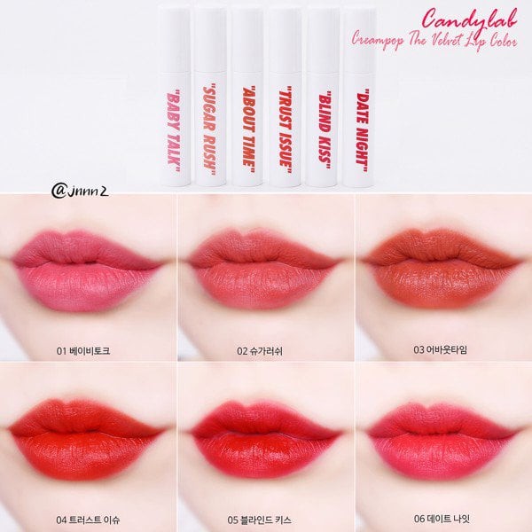 Son kem lì Candy Lab Creampop The Velvet Lip Color