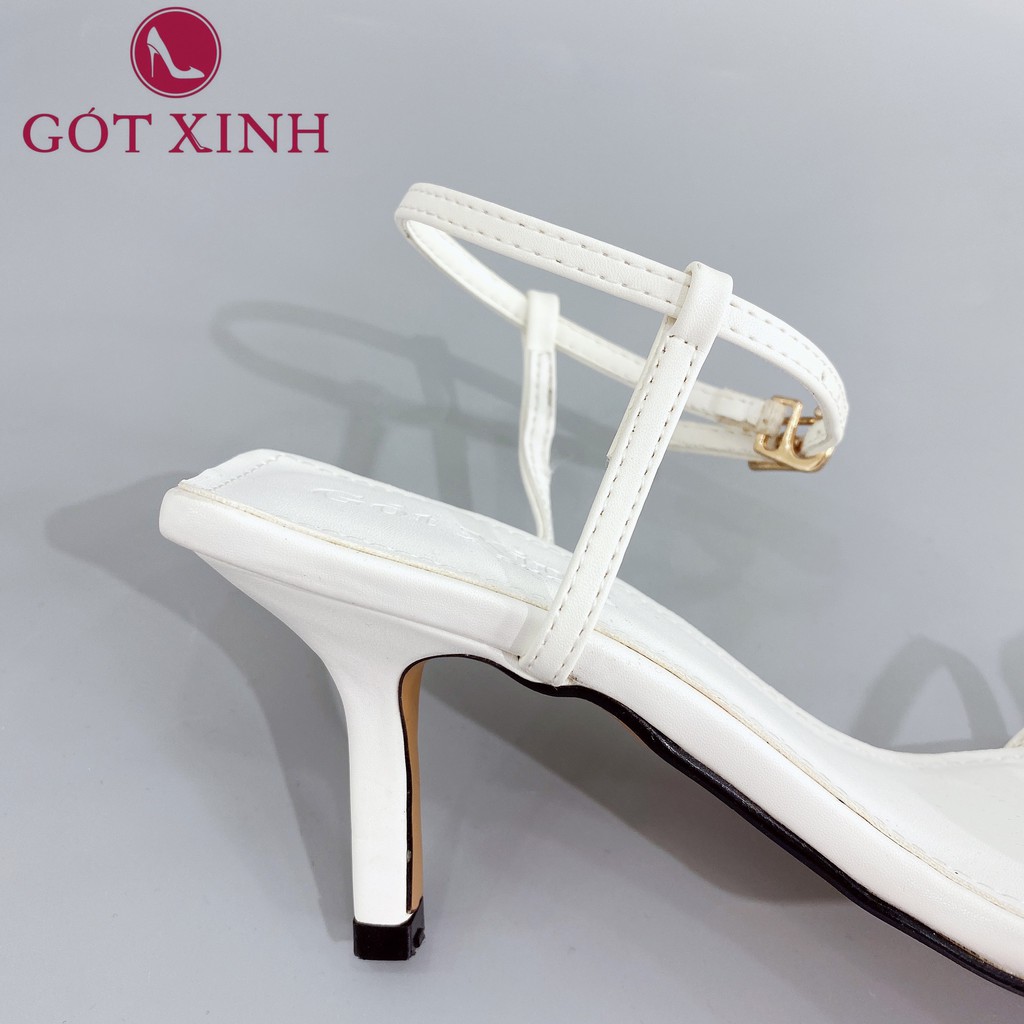 Sandal cao gót nữ GÓT XINH GD21 quai mảnh đế nhọn cao 7cm