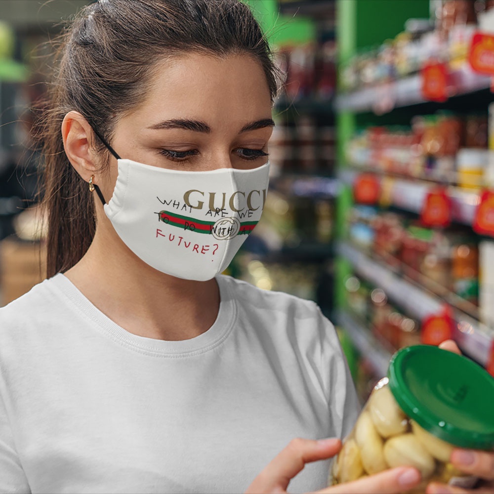 Khẩu Trang In Hình 3D Đẹp G.U.C.C.I_35 SoInk Vải Cotton 100%, Kháng Khuẩn, Không Đau Tai, Dễ Thở Dành cho Nam Nữ
