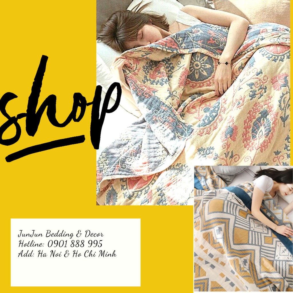 HOT🔴TH Chăn Thu vải Xô Cotton Sợi tre Organic_Dòng Basic&Cao cấp