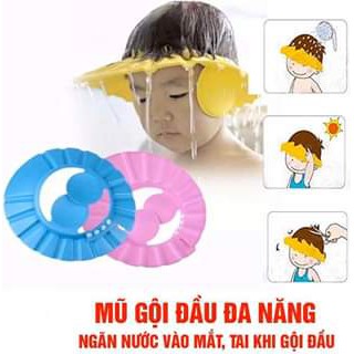 Mũ gội đầu, chụp tai chắn nước tắm cho bé