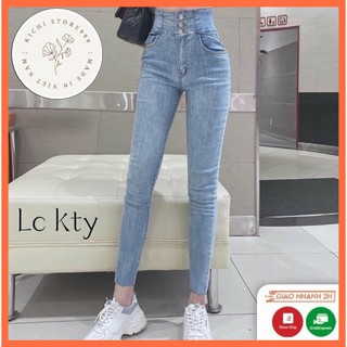 Quần Jean Lưng Cao tôn dáng cao cấp nữ Kichistore , Quần Bò Nữ thời trang cao cấp M14