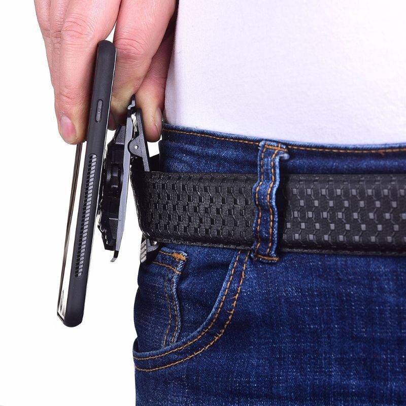 lucky* Universal Magnet Waist Clip Vertical Phone Holder Anti-skid Buckle Lock Waist Belt Clamp for iPhone X XR XS Max 7 8 Plus Xiaomi Huawei Cellphones